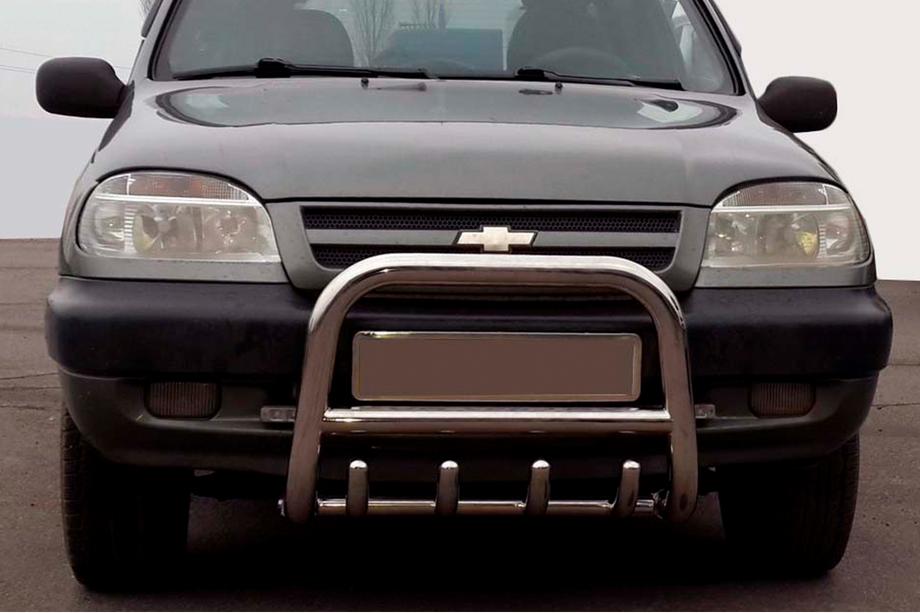 Chevrolet Niva 1998-2020 Pare-buffle QT006 (Inox) Image