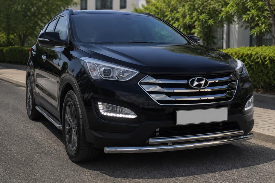 Hyundai Santa Fe 3 2012-2018 Barre Avant ST014 (Inox) Image