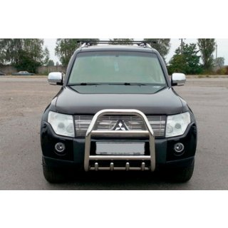 Pare-buffle QT007 (Inox) Mitsubishi Pajero Wagon IV 2006-2021 photo 1