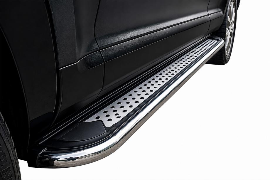 Porsche Cayenne 2003–2010 Marchepieds Latéraux Maydos V2 (2 pcs, Aluminium & Inox) Image