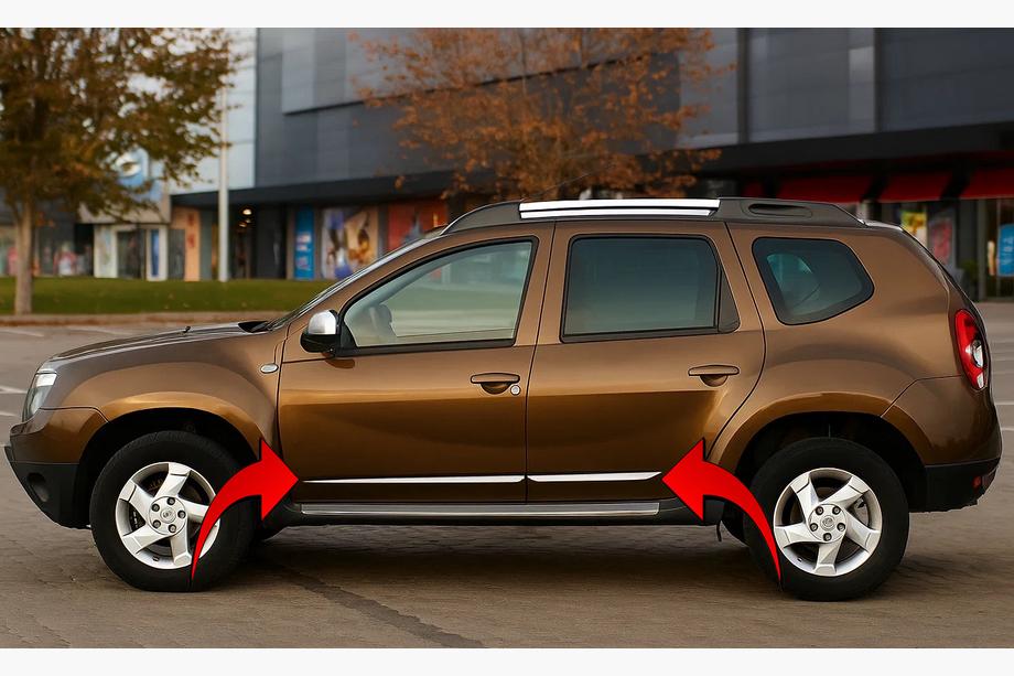 Dacia Duster 2008-2018 Moulures de Portes Acier Inoxydable (4 pcs) Image