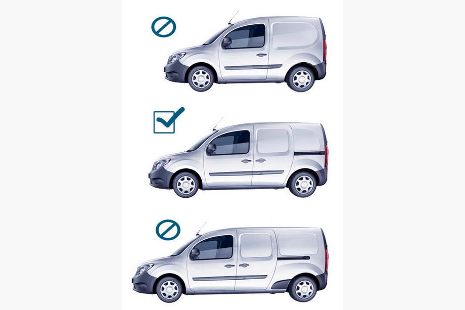 Mercedes Citan 2013-2021 Barres de toit longitudinales d'origine (avec barres transversales) (base standard) Gris+Noir Photo 12