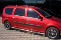 Dacia Logan MCV 2004-2014 Tubes Latéraux (2 pcs, Inox) 70 mm, avec inserts en plastique photo 1