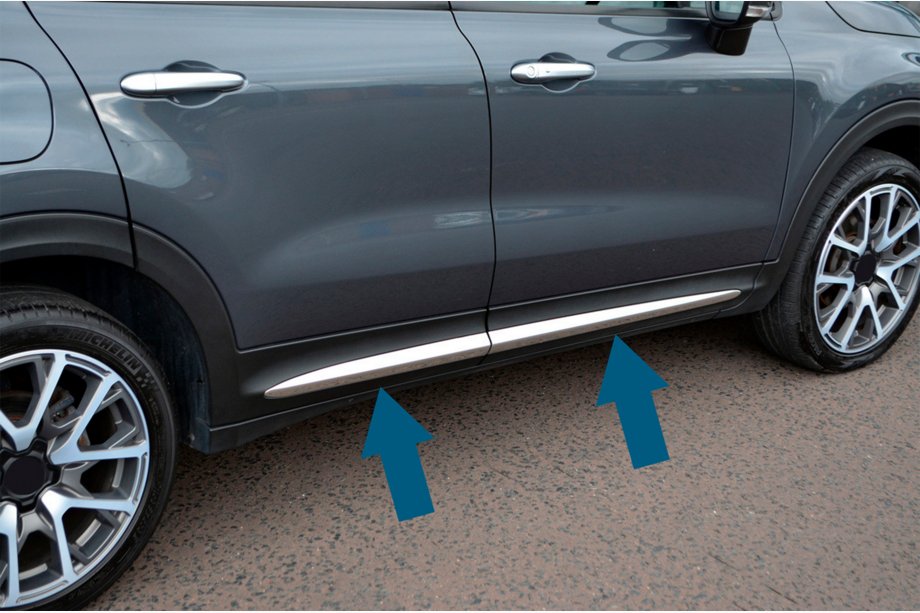 Fiat 500X 2014-2024 Moulures de porte chromées (4 pcs) Photo 2