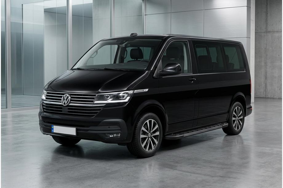 Volkswagen T6 2015-2024 Marchepieds Latéraux RedLine Black (2 pcs, Aluminium) Empattement Long Image