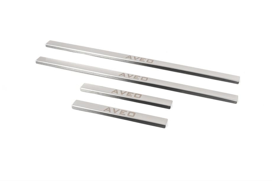 Chevrolet Aveo T250 2005-2011 Seuils de porte inox Carmos (4 pcs) Image