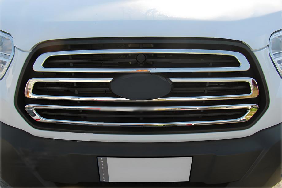 Ford Transit 2014- Couvre-Calandre Chromés (2014-2018, 3 pcs, Acier Inoxydable) Image