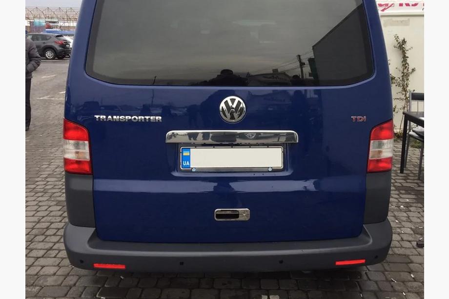 Volkswagen T5 2010-2015 Cache poignée de hayon au-dessus de la plaque d'immatriculation (inox) Sans Inscription, OmsaLine - Acier Inoxydable Italien Photo 2
