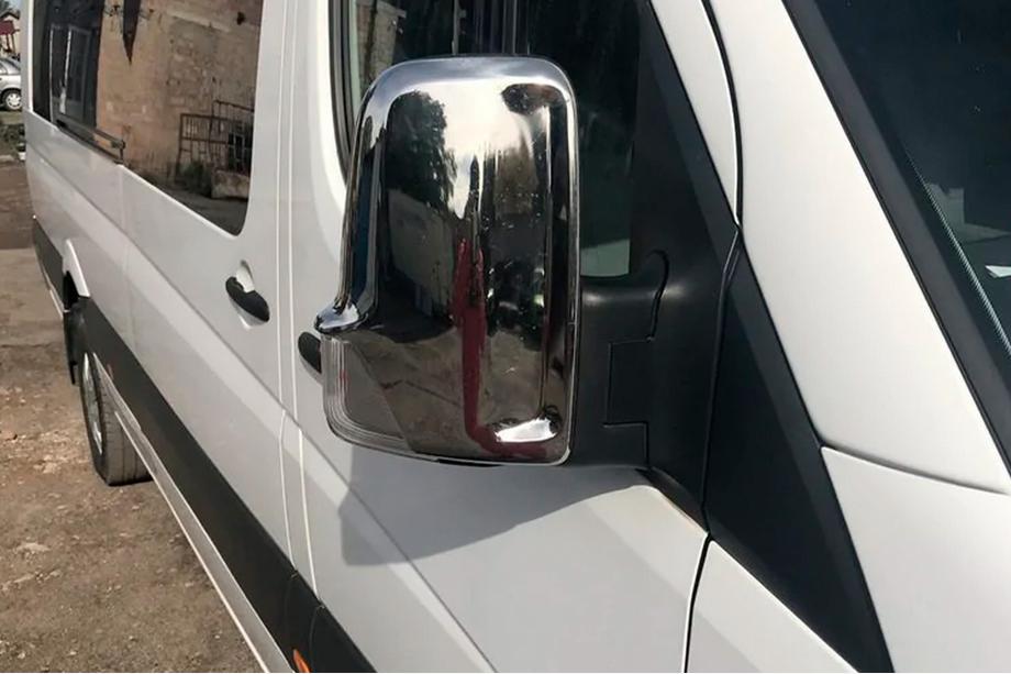 Volkswagen Crafter 2006-2016 Coques de Rétroviseurs Chromées (2 pcs) OmsaLine, Acier Inoxydable Italien Photo 2