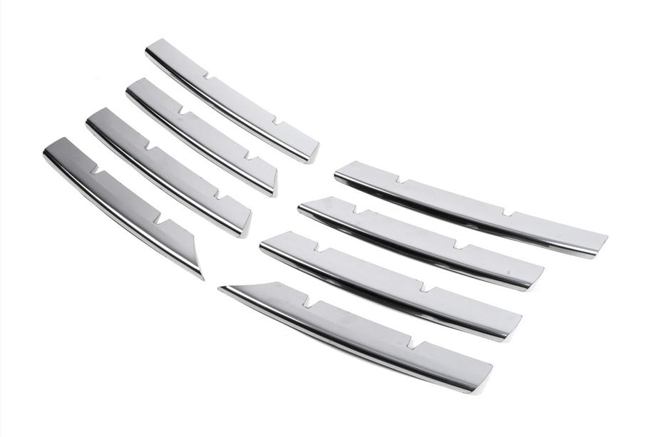 Volkswagen Passat B6 2006-2012 Couvre-Calandre Chromés (8 pcs, Acier Inoxydable) OmsaLine - Inox Italien Photo 5