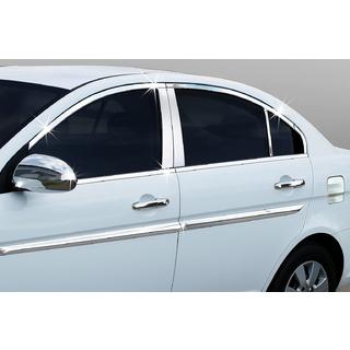 Ensemble complet de contours de vitres inox (14 pièces) Hyundai Accent 2006-2010 photo 1