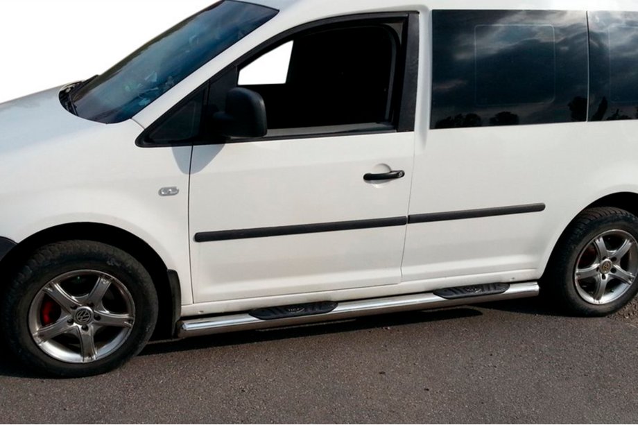 Volkswagen Caddy 2010-2015 Barres Latérales BB002 (2 pcs, inox) 70 mm, Base Maxi Photo 3