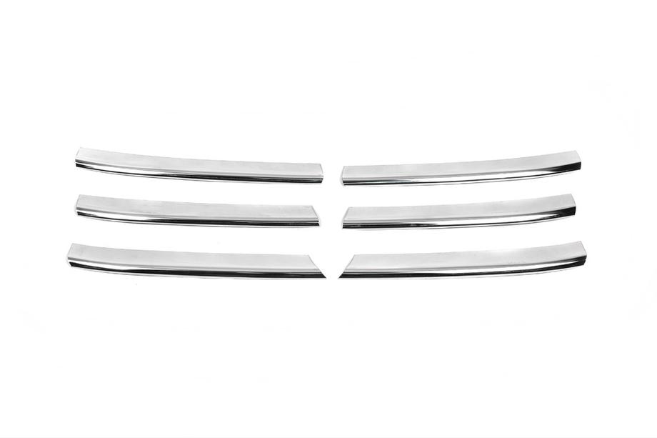 Volkswagen T5 Caravelle 2004-2010 Couvre-Calandre Chromés (6 pcs, Acier Inoxydable) Carmos - Acier Inoxydable Turc Photo 2