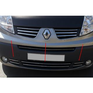 Caches de calandre de pare-chocs 2007-2015 (6 pcs, inox) Renault Trafic 2001–2015 photo 1