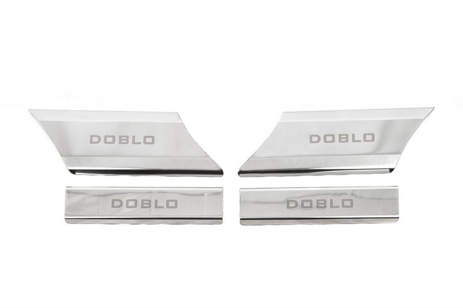 Fiat Doblo I 2001-2005 Seuils de porte intérieurs (Carmos V1, acier inoxydable) Image