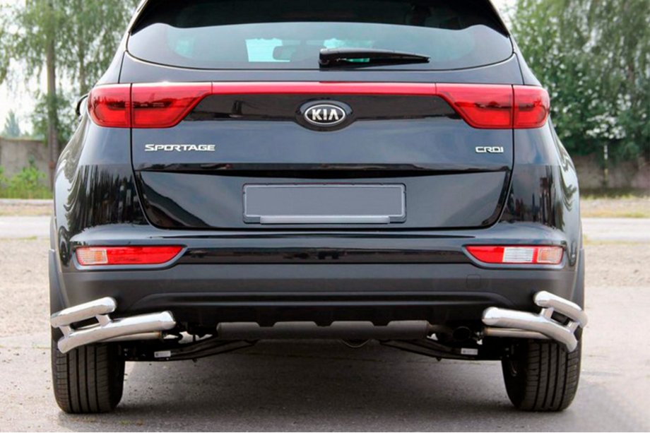Kia Sportage 2015-2021 Protection Arriere Coins Doubles AK003 Double (Inox) Image