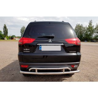 Protection arrière AK002-2 (2 pcs, inox) Mitsubishi Pajero Sport 2008-2015 photo 4