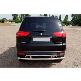 Protection arrière AK002-2 (2 pcs, inox) Mitsubishi Pajero Sport 2008-2015 photo 2