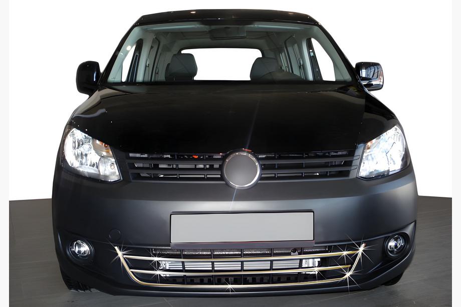 Volkswagen Caddy 2010-2015 Protections de pare-chocs avant Trend (3 pièces, inox) Image