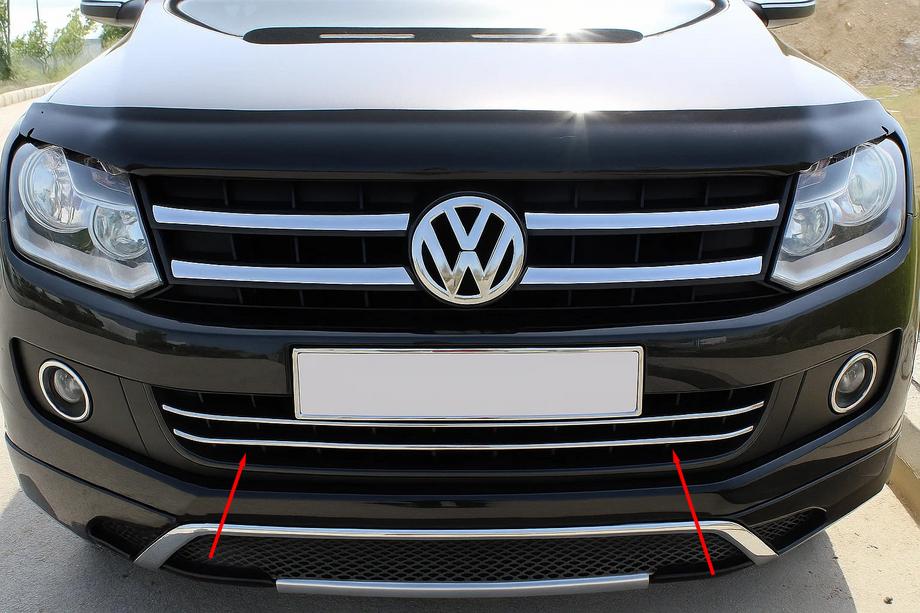 Volkswagen Amarok 2010-2022 Couvre pare-chocs avant en acier inoxydable (2 pcs) Image
