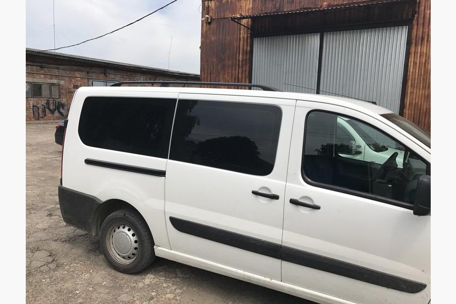 Fiat Scudo 2007-2015 Barres de Toit, Noir Base longue, pieds metalliques Photo 3