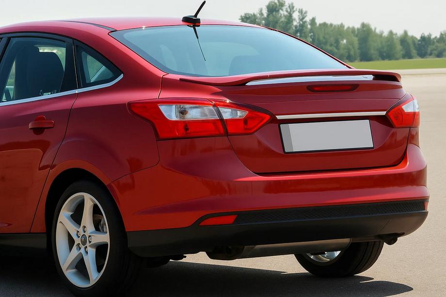 Ford Focus III 2011-2017 Baguette étroite en inox au-dessus de la plaque d'immatriculation Image