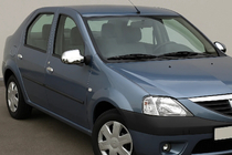 Renault Logan I 2005-2008 Coques de rétroviseurs complètes (2 pcs) Carmos - Plastique Chromé photo 1