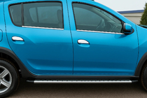 Renault Sandero 2007-2013 Encadrement extérieur de vitres inox (4 pcs) OmsaLine - Inox Italien photo 1