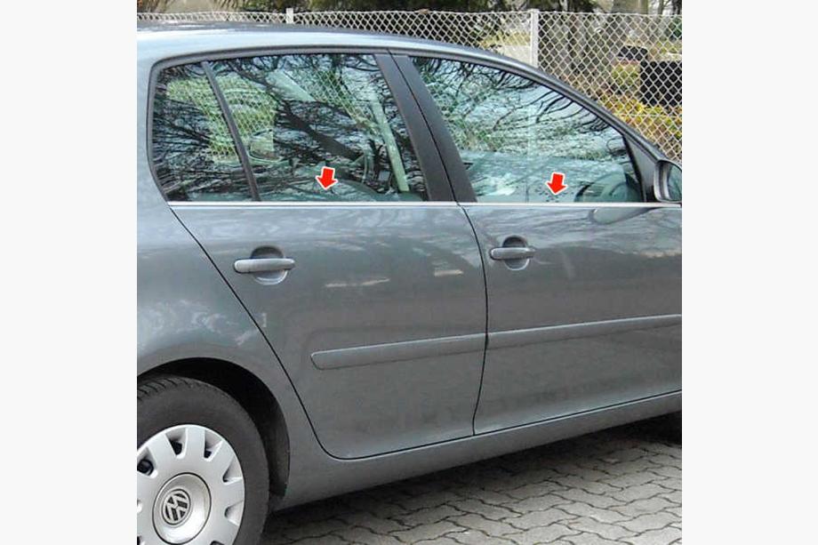 Volkswagen Golf 5 2003-2009 Encadrement extérieur de vitre inox (4 pcs) Carmos - Acier Inoxydable Turc Image