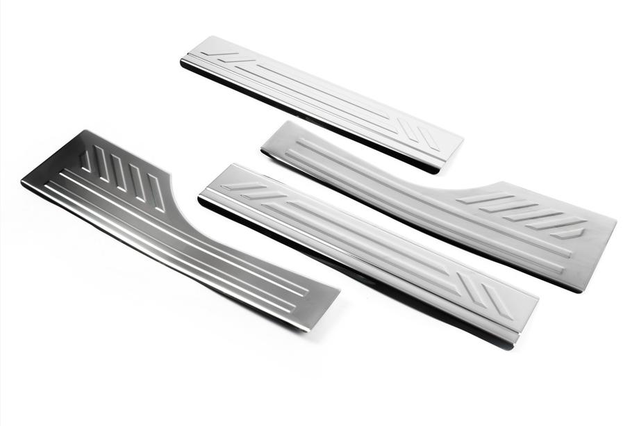 Fiat Doblo II 2010-2022 Seuils de porte intérieurs OmsaLine (inox) 4 pcs, OmsaLine - Acier Inoxydable Italien Photo 4