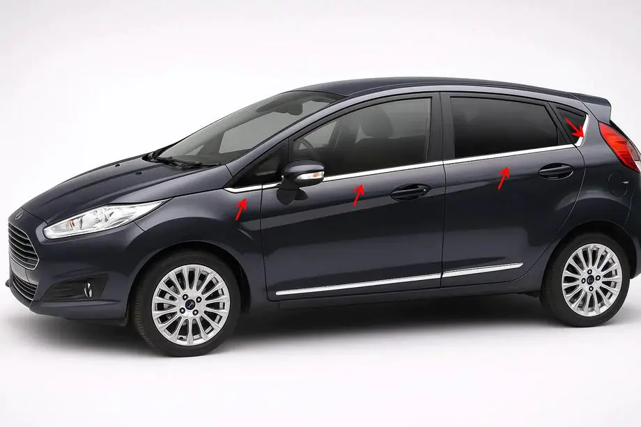 Ford Fiesta 2008-2017 Moulures de vitre inox (8 pcs) Image