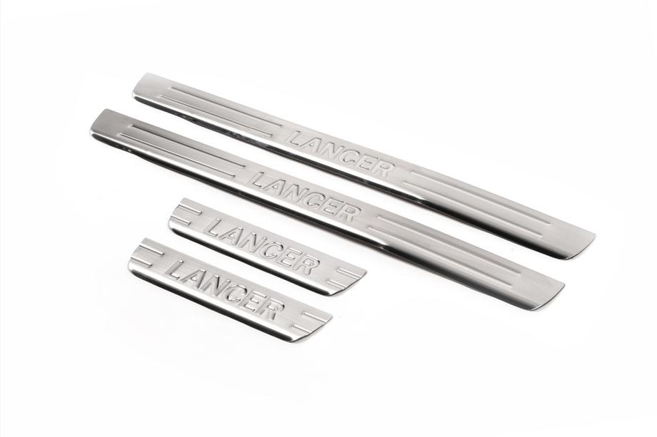 Mitsubishi Lancer 9 2004-2008 Seuils de porte OmsaLine (4 pcs, inox) Photo 5