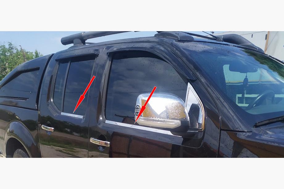 Nissan Navara 2006-2015 Encadrement extérieur de vitres inox (4 pcs) Carmos - Acier Inoxydable Turc Photo 4