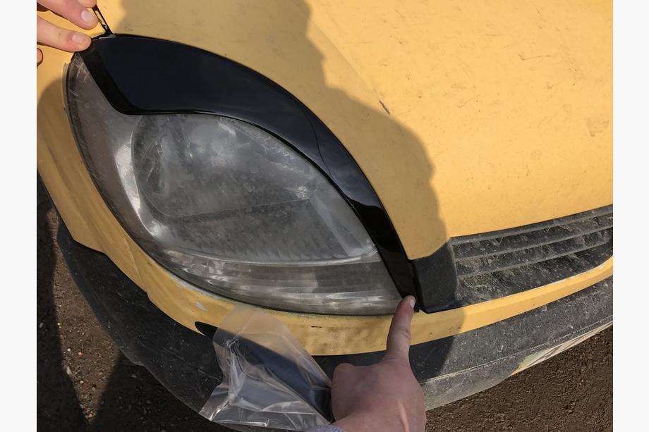 Renault Kangoo 1998-2008 Paupières de Phares (2 pcs, ABS Noir) (2003-2008) Photo 2