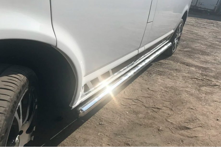 Volkswagen T5 Caravelle 2004-2010 Barres Latérales (2 pcs, Inox) 70mm, Empattement Court Photo 3