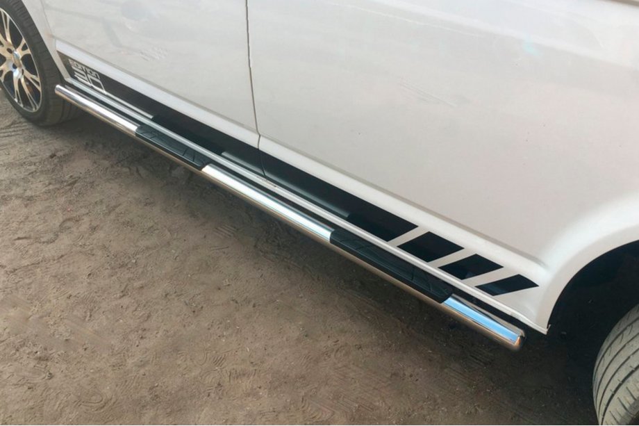 Volkswagen T5 Caravelle 2004-2010 Barres Latérales (2 pcs, Inox) 70mm, Empattement Court Photo 9