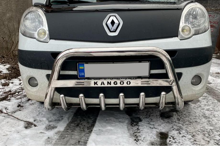 Renault Kangoo 2008–2020 Pare-buffle WT003/004 (Inox) avec inscription, 60 mm Photo 2