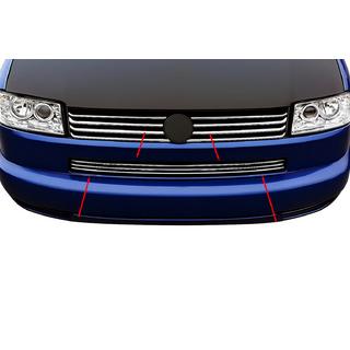 Inserts de calandre de pare-chocs Capot Droit (3 pcs, Inox) Volkswagen T4 Transporter 1990-2003 photo 1