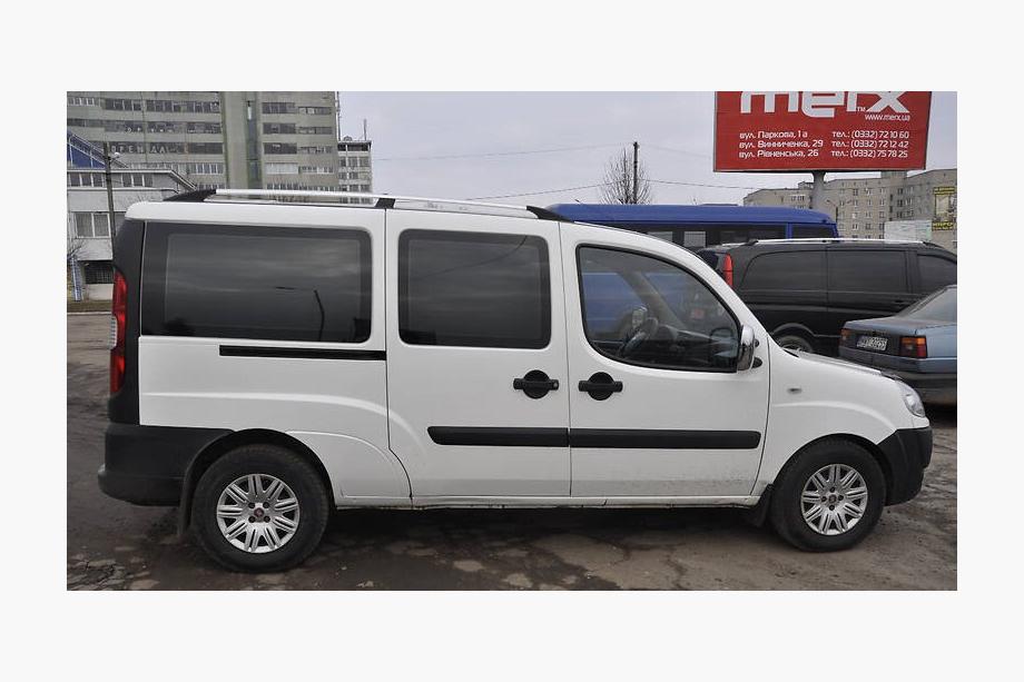 Fiat Doblo I 2005-2010 Barres de Toit Chromées Base Maxi, Pieds Metalliques Photo 18