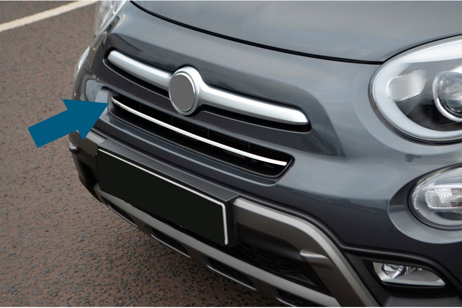 Fiat 500X 2014-2024 Protection de pare-chocs avant en acier inoxydable Image