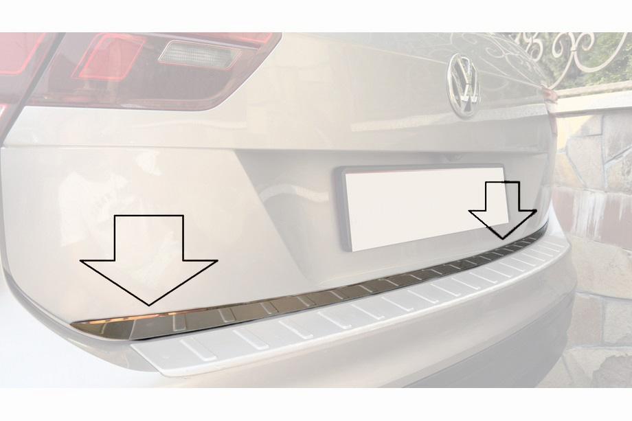 Volkswagen Tiguan 2016-2023 Baguette de coffre inox Carmos - Acier Inoxydable Turc Image