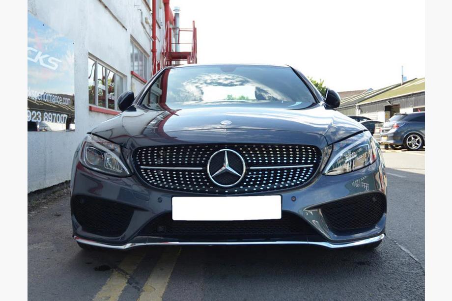 Mercedes C-class W205 2014-2021 Calandre Avant Diamond Silver (pour Avantgarde/AMG-Line/C43 AMG) 2018+, sans caméra Photo 19