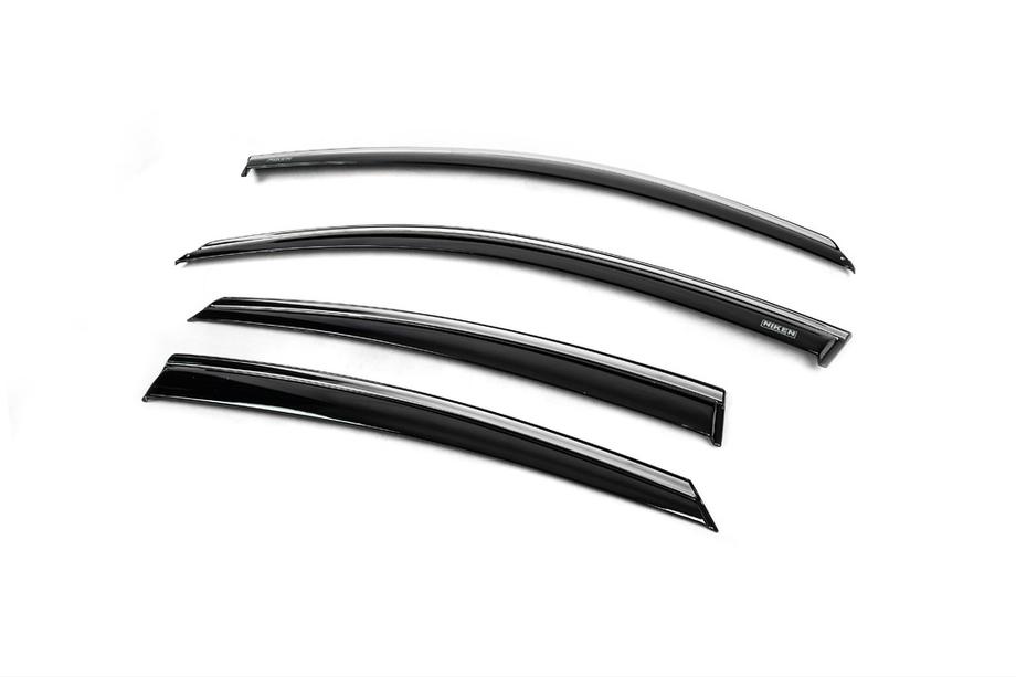 Honda Civic Sedan X 2016-2021 Déflecteurs de vitres avec moulure chromée (4 pcs, Niken) Photo 3