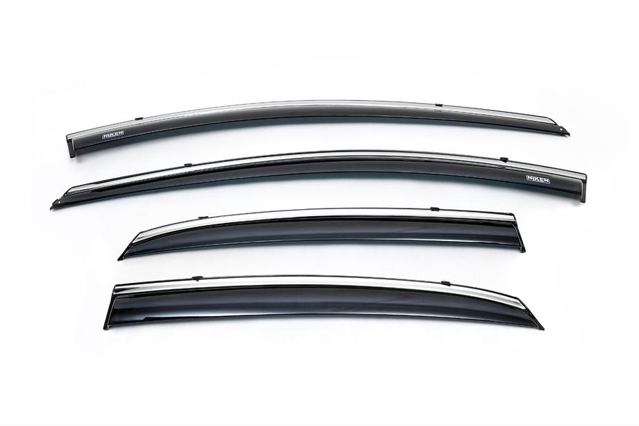Hyundai I-30 2012-2017 Déflecteurs de Vitres avec Moulure Chromée HB (4 pcs, Niken) Photo 2
