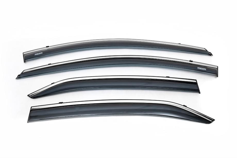 Toyota Corolla 2013-2019 Déflecteurs de vitres avec moulure chromée (4 pcs, Niken) Photo 3