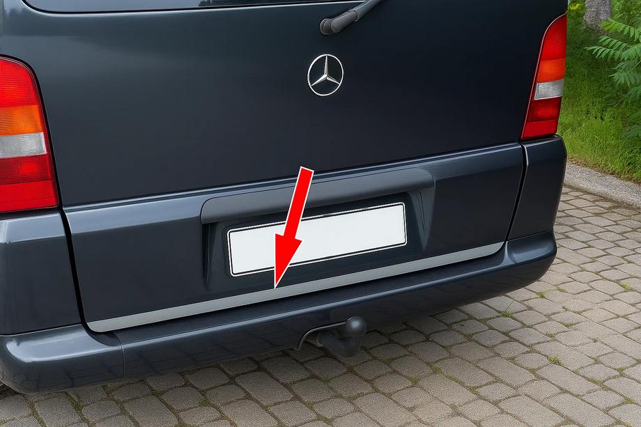 Mercedes Vito W638 1996-2003 Baguette de coffre inox Image