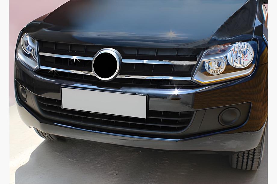 Volkswagen Amarok 2010-2022 Couvre-calandre chromés 2010-2016 (bandes fines, 4 pcs, inox) OmsaLine - Acier Inoxydable Italien Photo 2
