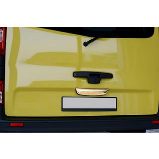 Baguette chromée au-dessus de la plaque d'immatriculation (3 portes, inférieure, inox) Renault Trafic 2001–2015 photo 1