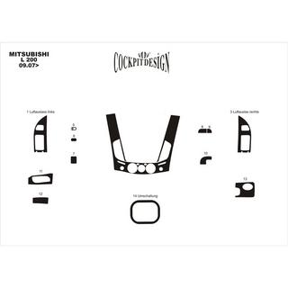 Kit de garnitures de tableau de bord (13 pièces) Mitsubishi L200 2006-2015 photo 4