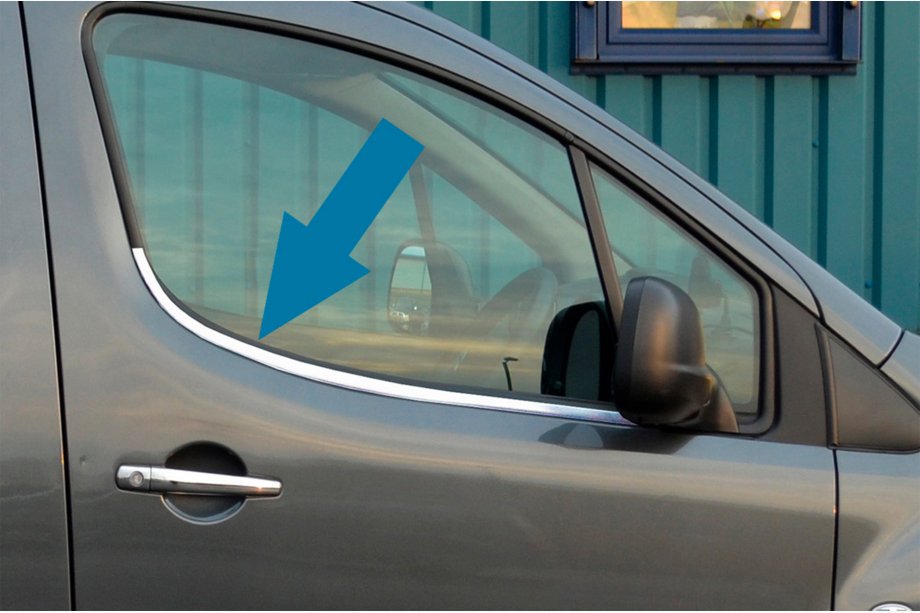 Citroen Berlingo 2008-2018 Encadrements de Vitres en Acier Inoxydable Image